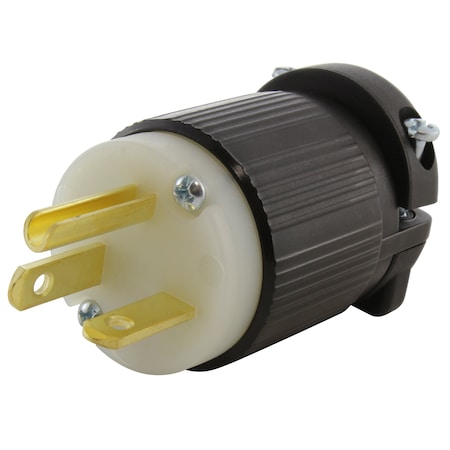 Ac Works Straight Blade Plug, 6-20P, 20 A, 250V AC, 2 Pole, Screw Terminals, Grounded AS620P